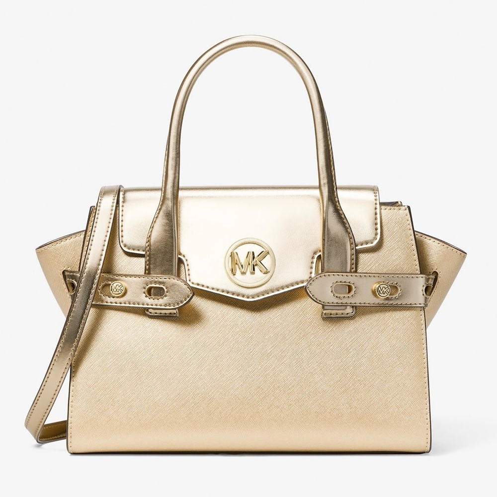 Michael Kors Medium Metallic Belted Satchel